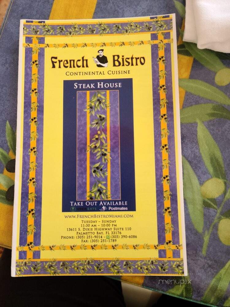 French Bistro - Miami, FL menu_pic