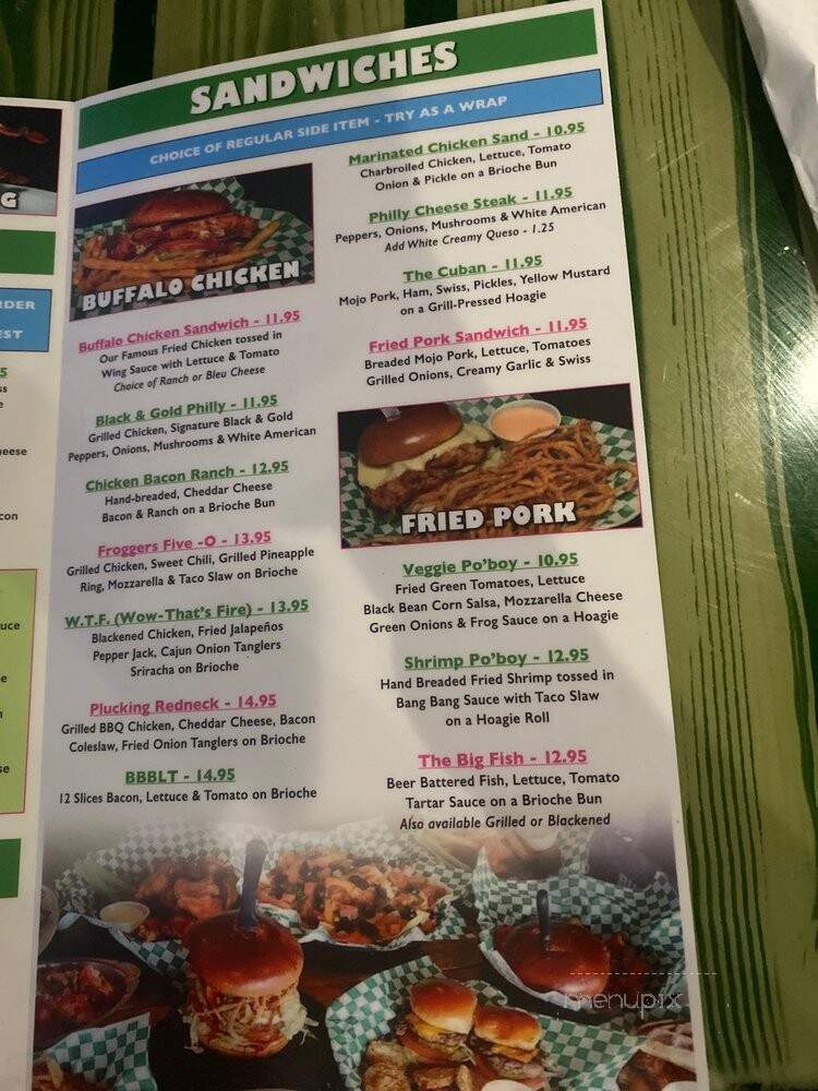 Froggers Grill & Bar - Oviedo, FL menu_pic