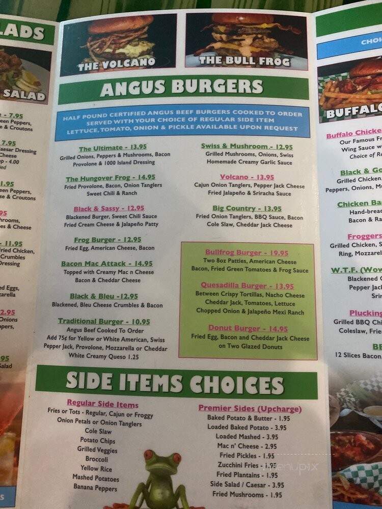 Froggers Grill & Bar - Oviedo, FL menu_pic