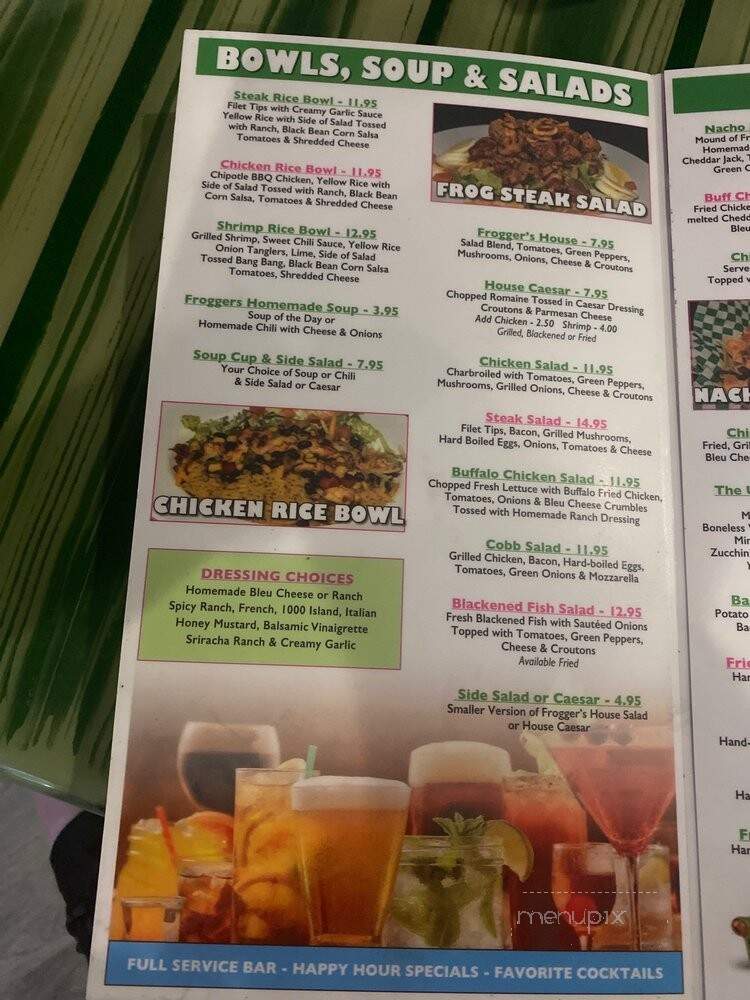 Froggers Grill & Bar - Oviedo, FL menu_pic