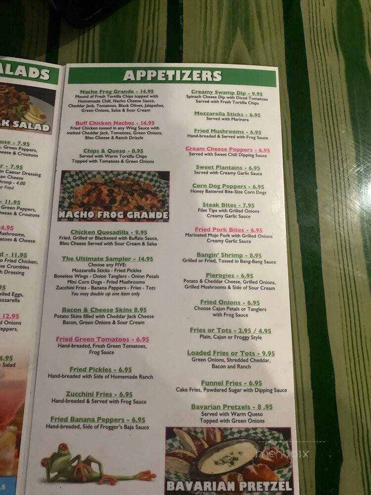 Froggers Grill & Bar - Oviedo, FL menu_pic