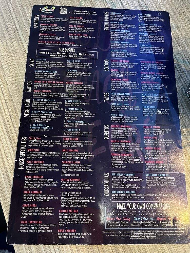 Garibaldi Mexican Restaurant - Pompano Beach, FL menu_pic