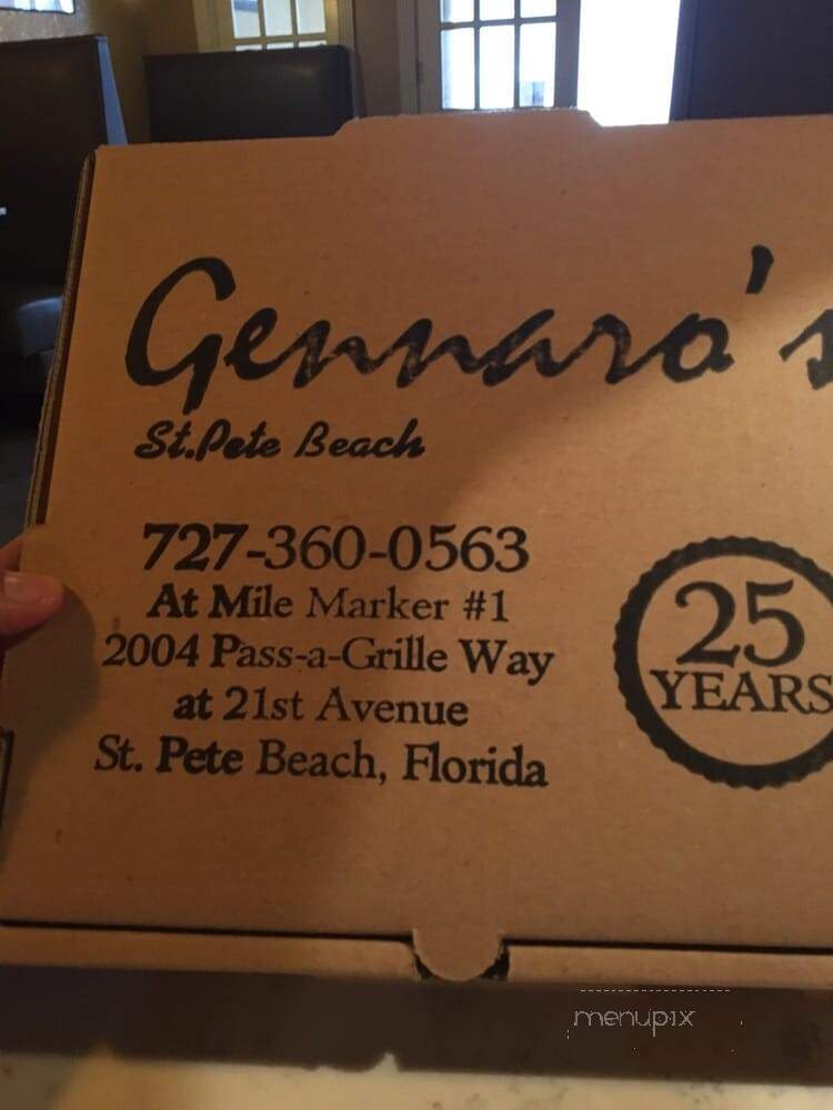 Gennaro's Pizza & Restaurant - St Pete Beach, FL menu_pic