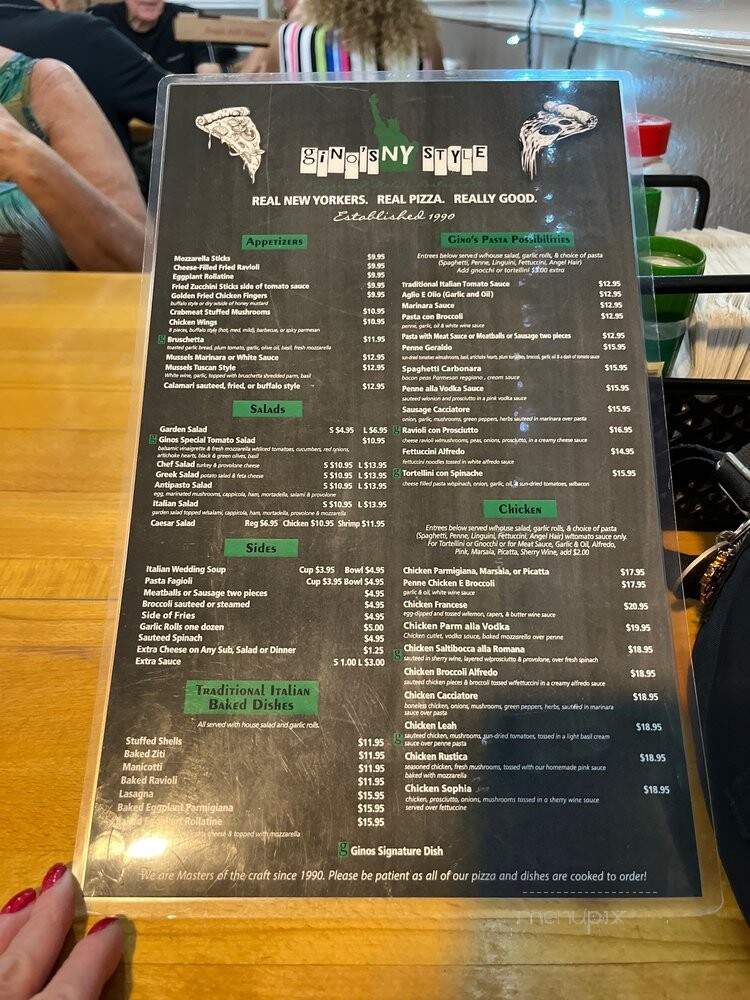 Gino's New York Style Pizzeria - Palm Harbor, FL menu_pic