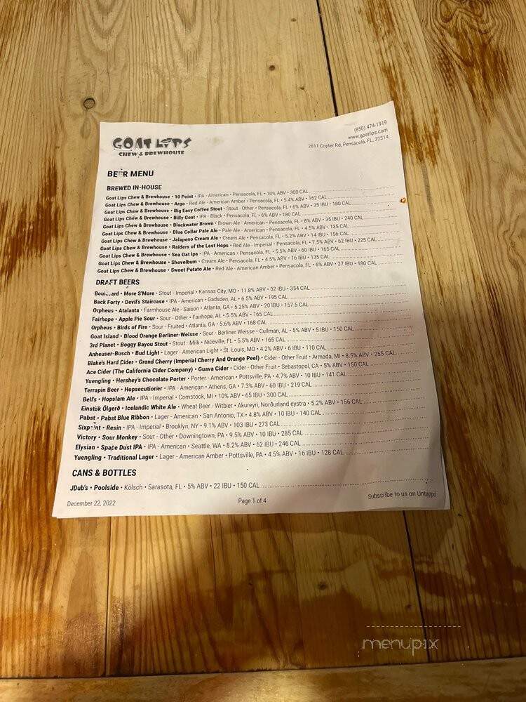 Goatlips Deli - Pensacola, FL menu_pic