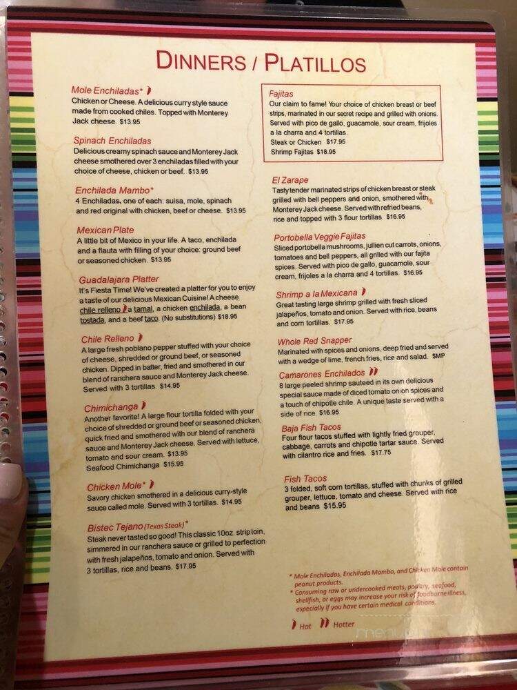 Guadalajara Mexican Restaurant - Miami, FL menu_pic