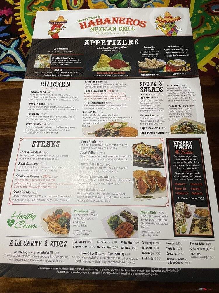 Habaneros Mexican Restaurant - Longwood, FL menu_pic