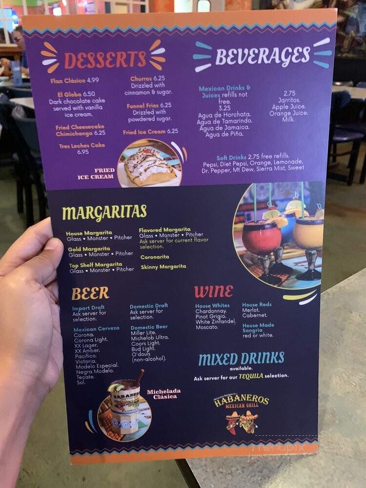 Habaneros Mexican Restaurant - Orlando, FL menu_pic