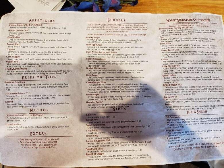Hobbit American Grill - Tallahassee, FL menu_pic