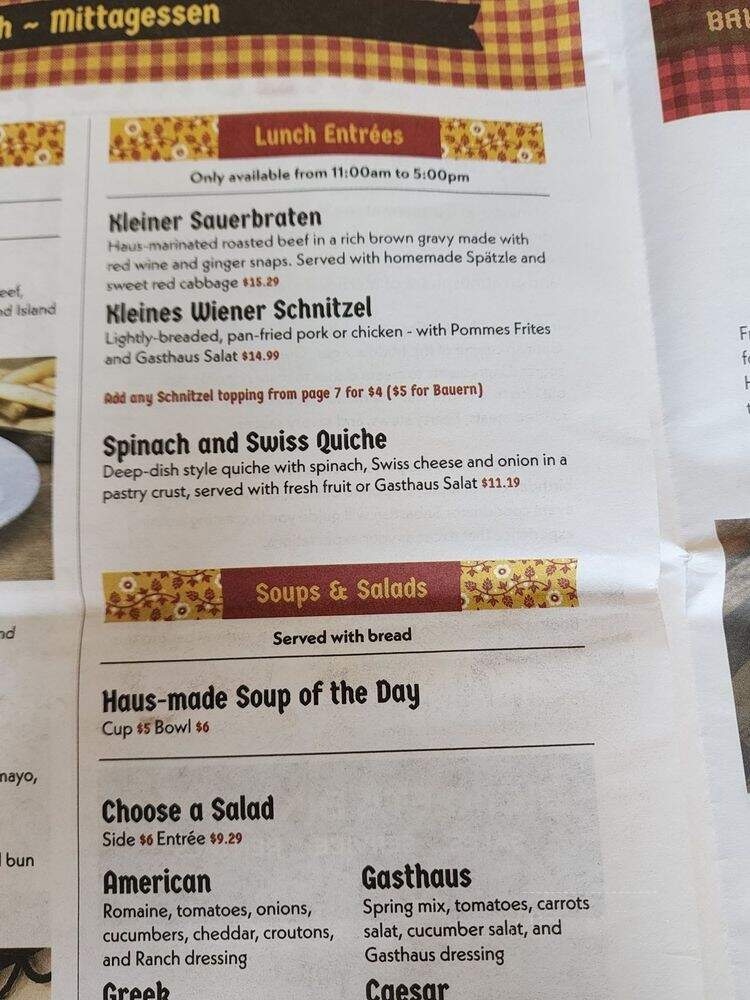 Hollerbach's Willow Tree Cafe - Sanford, FL menu_pic