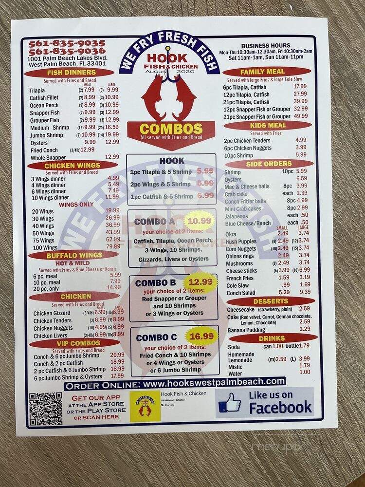 Hook Fish & Chicken - West Palm Beach, FL menu_pic
