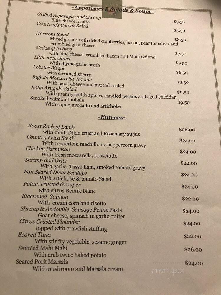 Horizons Continental Cuisine - Fernandina Beach, FL menu_pic