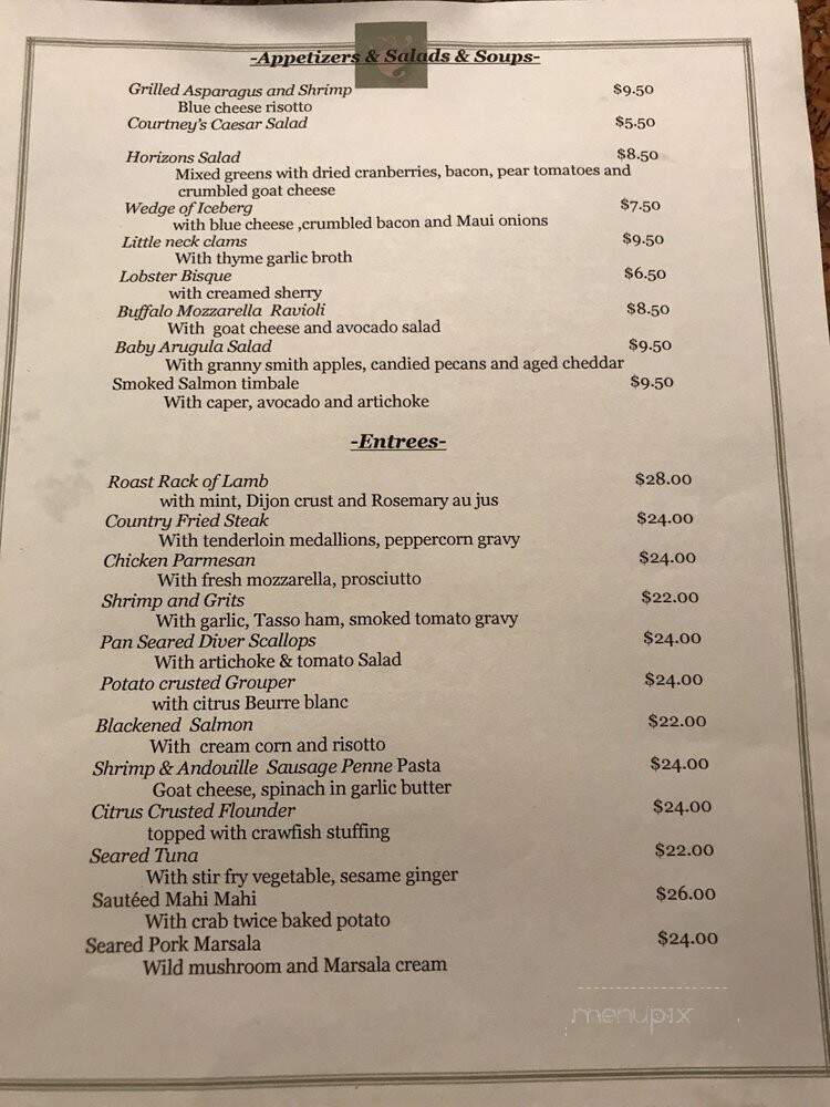 Horizons Continental Cuisine - Fernandina Beach, FL menu_pic