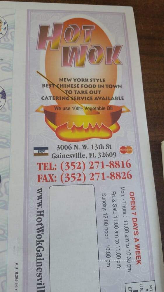 Hot Wok - Gainesville, FL menu_pic