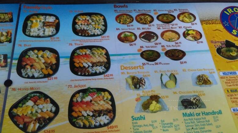 Iron Sushi - Miami, FL menu_pic