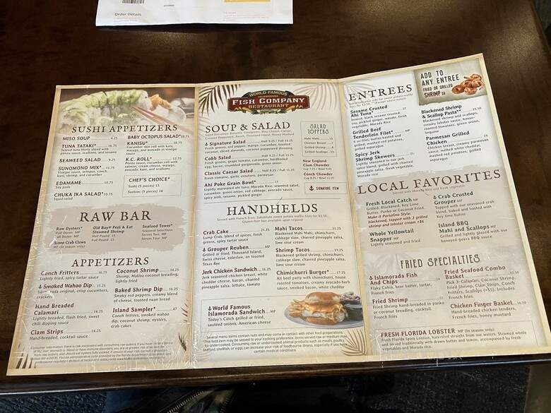 Islamorada Fish Co - Dania, FL menu_pic