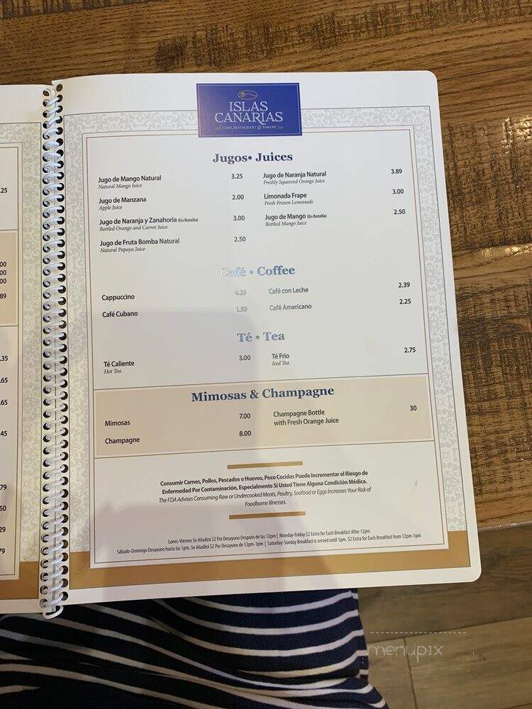 Islas Canarias Bakery & Tapas - Miami, FL menu_pic