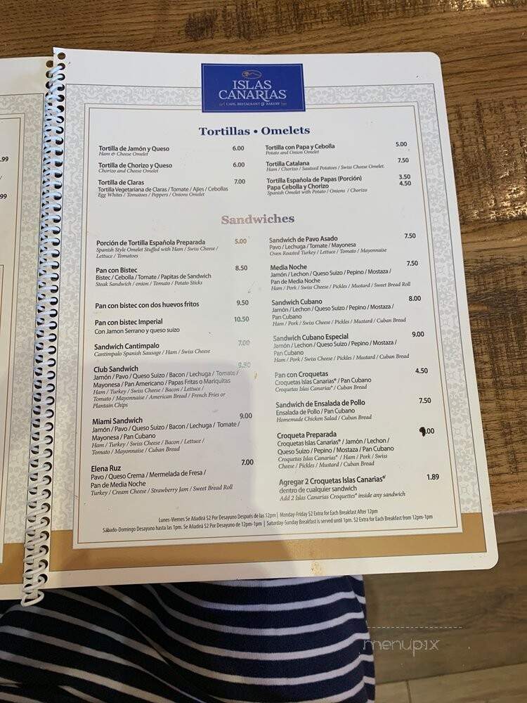 Islas Canarias Bakery & Tapas - Miami, FL menu_pic