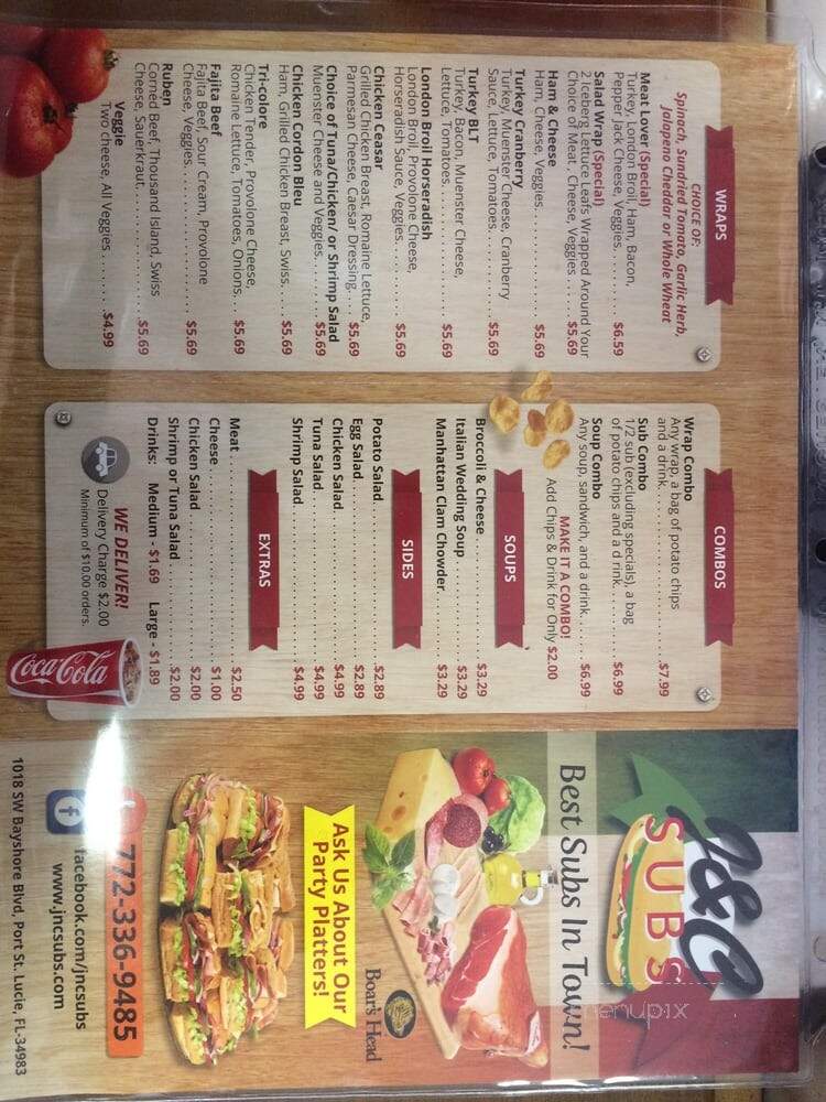 J & C Sub Corner - Port St Lucie, FL menu_pic