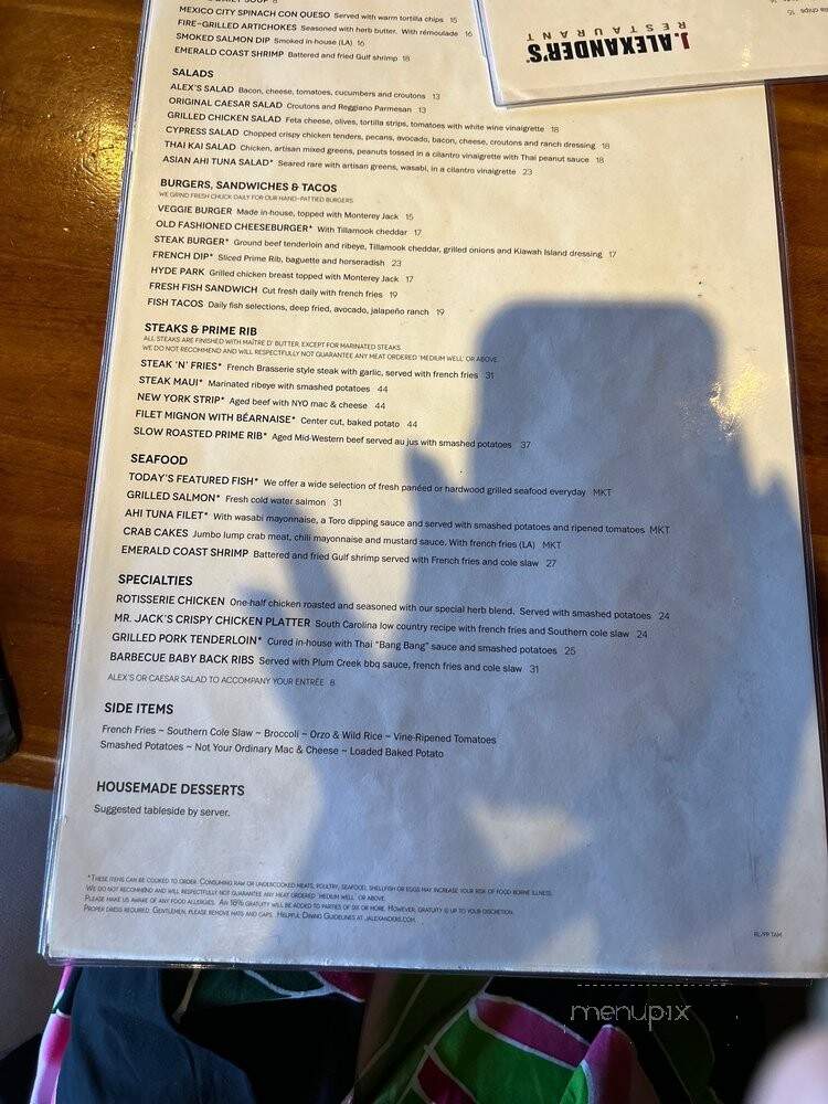 J. Alexander's - Tampa, FL menu_pic
