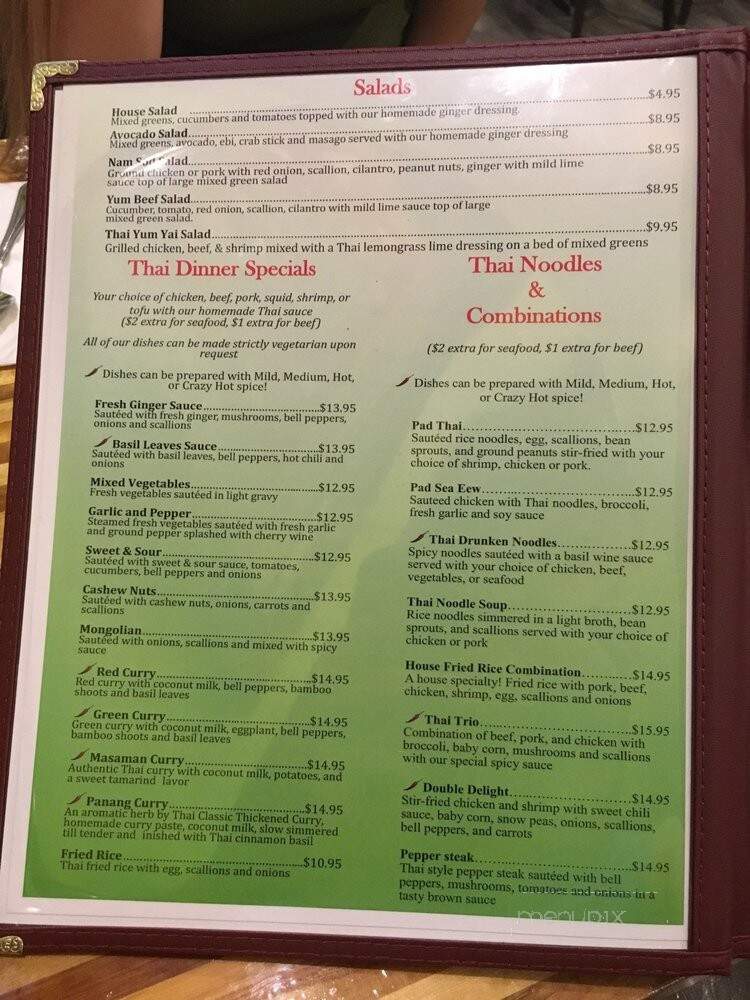 Jasmine Thai & Sushi - Miami, FL menu_pic