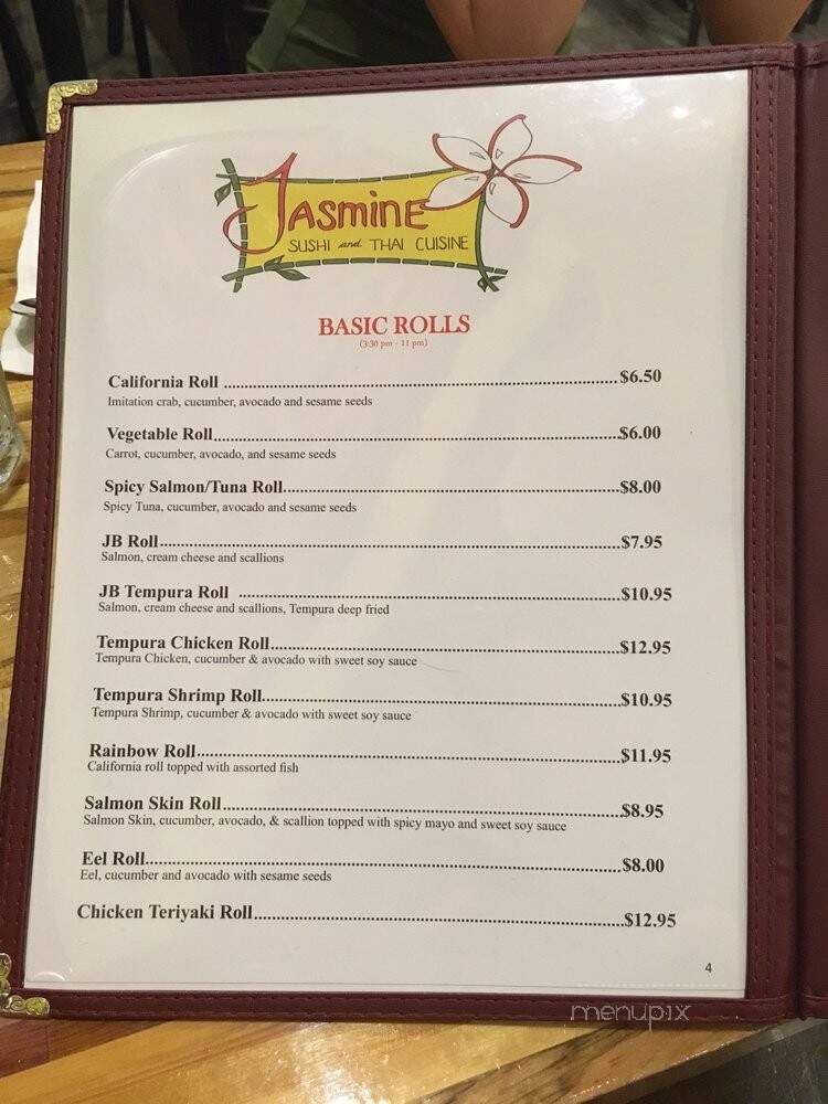 Jasmine Thai & Sushi - Miami, FL menu_pic