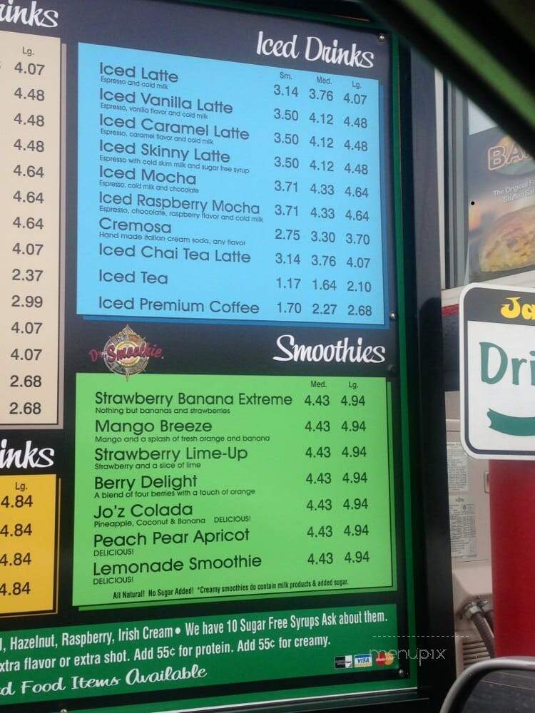 Java Jo'z Coffee Smoothies - Melbourne, FL menu_pic