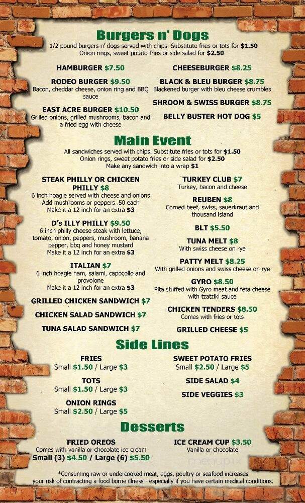 Jeannie's Pub & Grub - Plantation, FL menu_pic