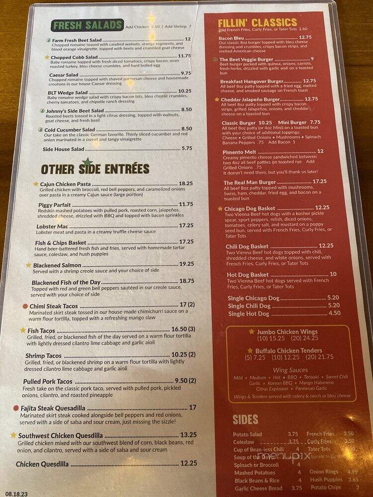Johnny's Fillin Station - Orlando, FL menu_pic