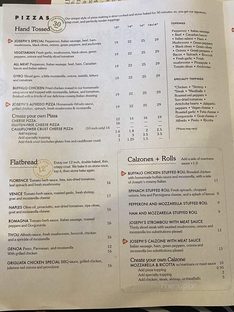 Joseph's Italian Restaurant - Atlantic Beach, FL menu_pic