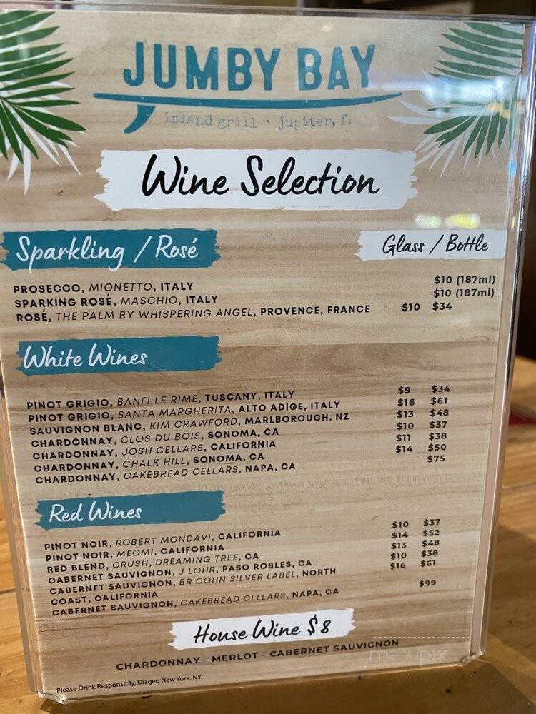 Jumby Bay Island Grill - Jupiter, FL menu_pic