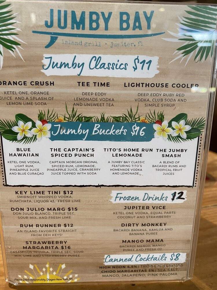 Jumby Bay Island Grill - Jupiter, FL menu_pic
