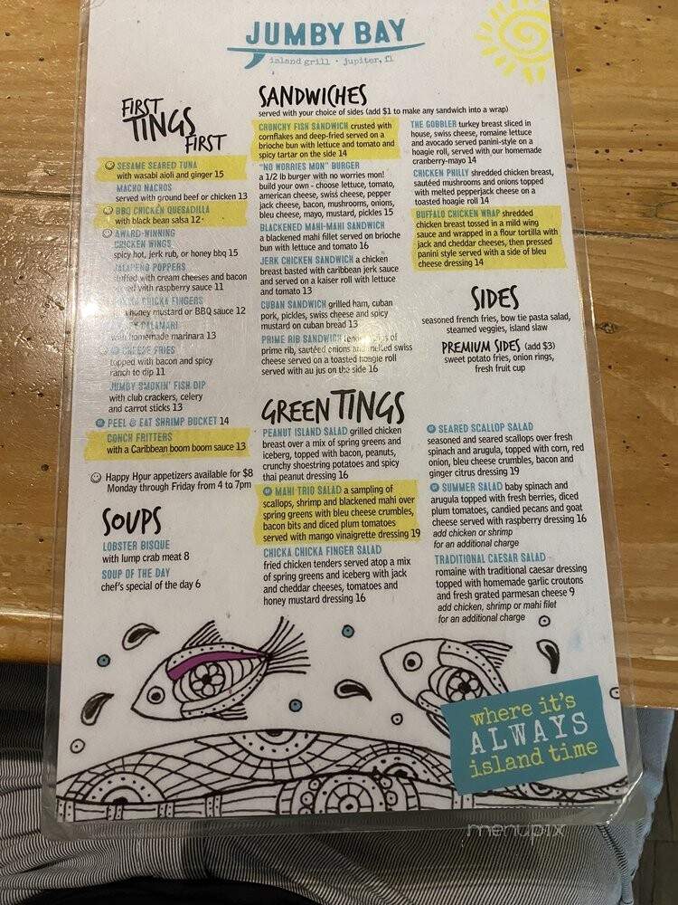 Jumby Bay Island Grill - Jupiter, FL menu_pic