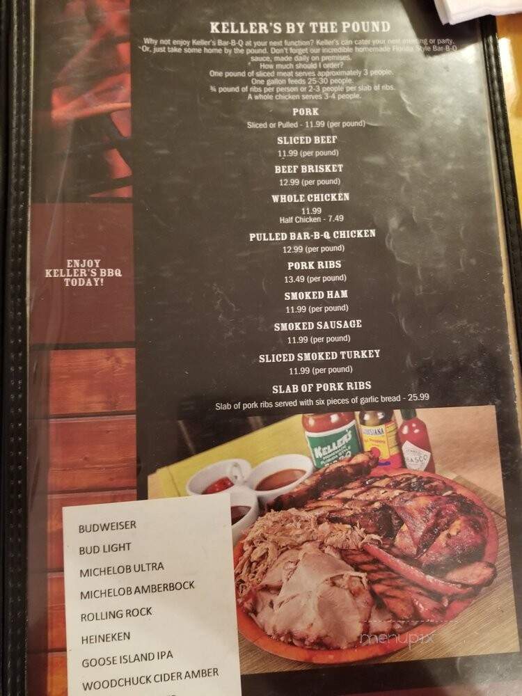 Keller's Bar-B-Q - Lake Mary, FL menu_pic