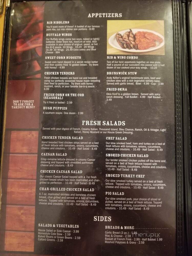 Keller's Bar-B-Q - Lake Mary, FL menu_pic