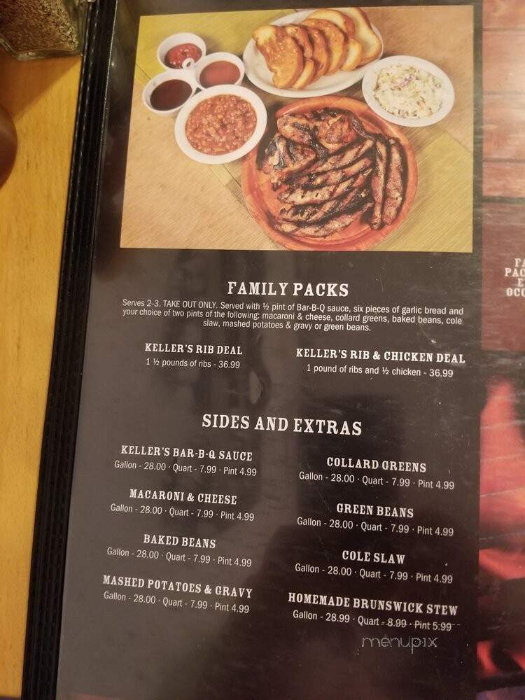 Keller's Bar-B-Q - Lake Mary, FL menu_pic