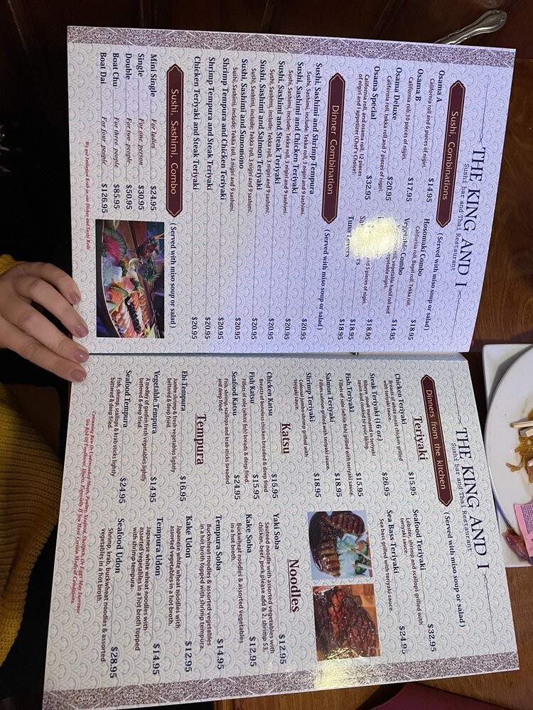 King & I Thai Restaurant - Hialeah, FL menu_pic