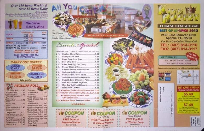King Buffet - Apopka, FL menu_pic