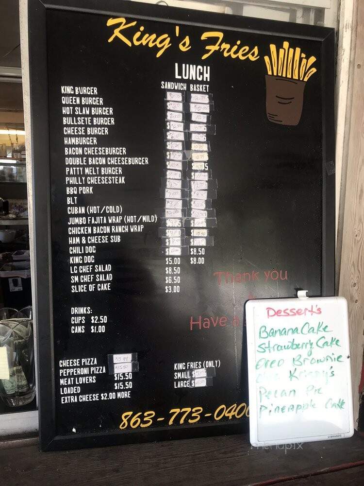 King's Fries - Bowling Green, FL menu_pic