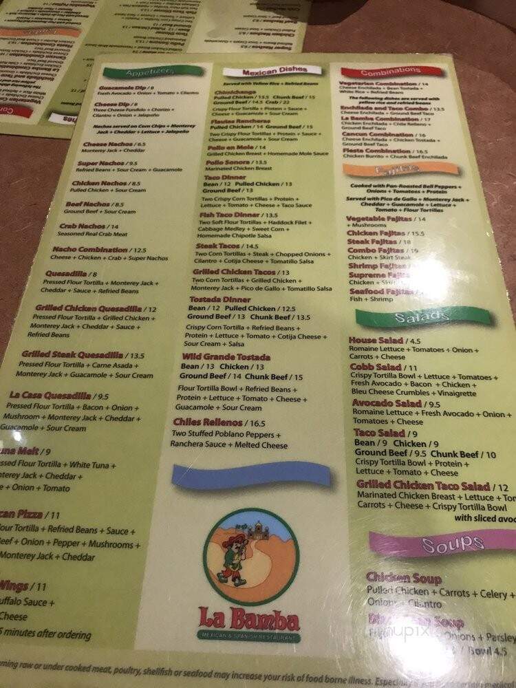 La Bamba Mexican & Spanish - Plantation, FL menu_pic