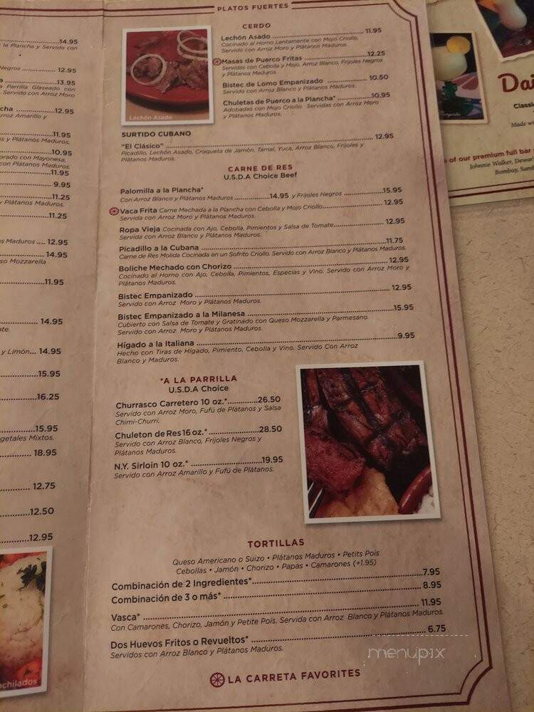 La Carreta Restaurant - Miami, FL menu_pic