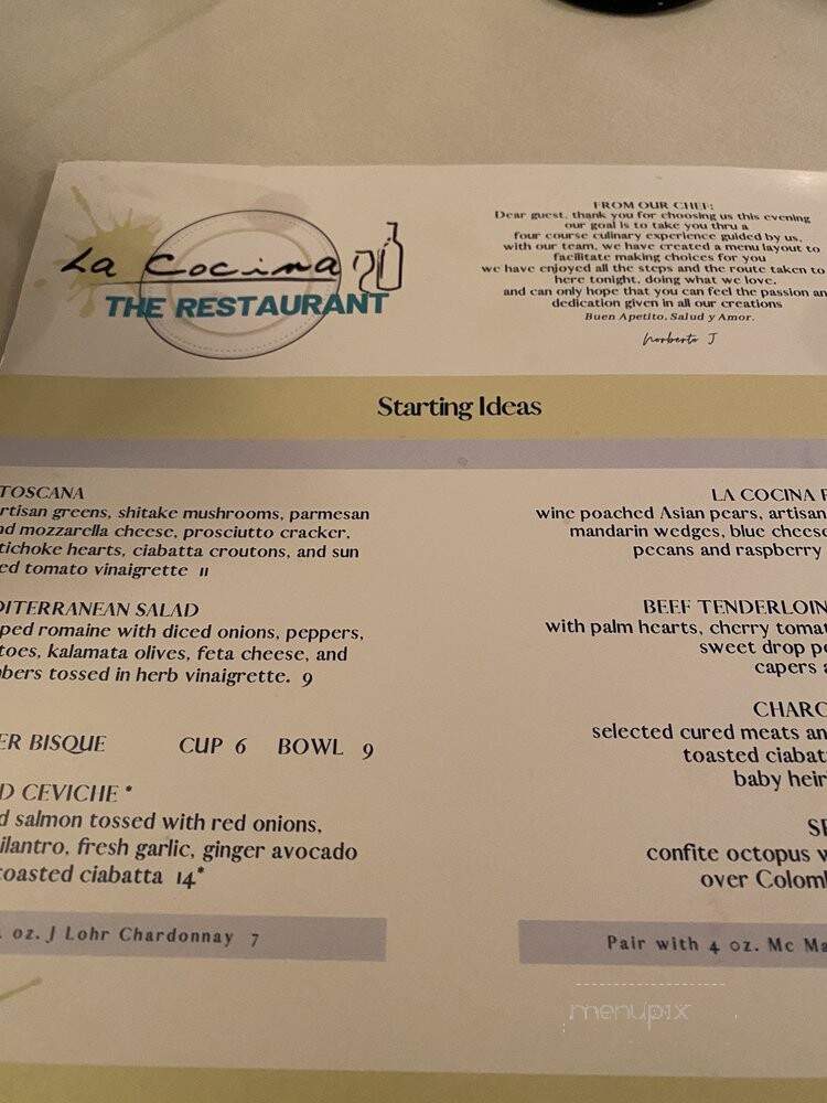 La Cocina Restaurant - St Augustine, FL menu_pic