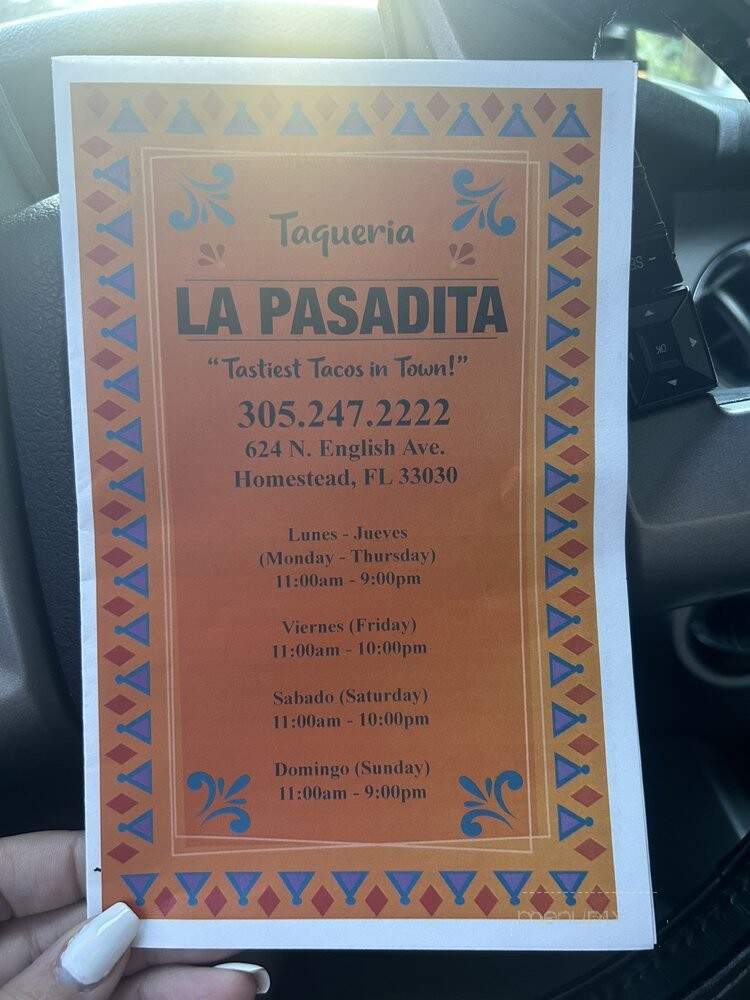 La Pasadita - Homestead, FL menu_pic