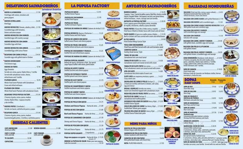 La Salvadorena Pupuseria - Hialeah, FL menu_pic