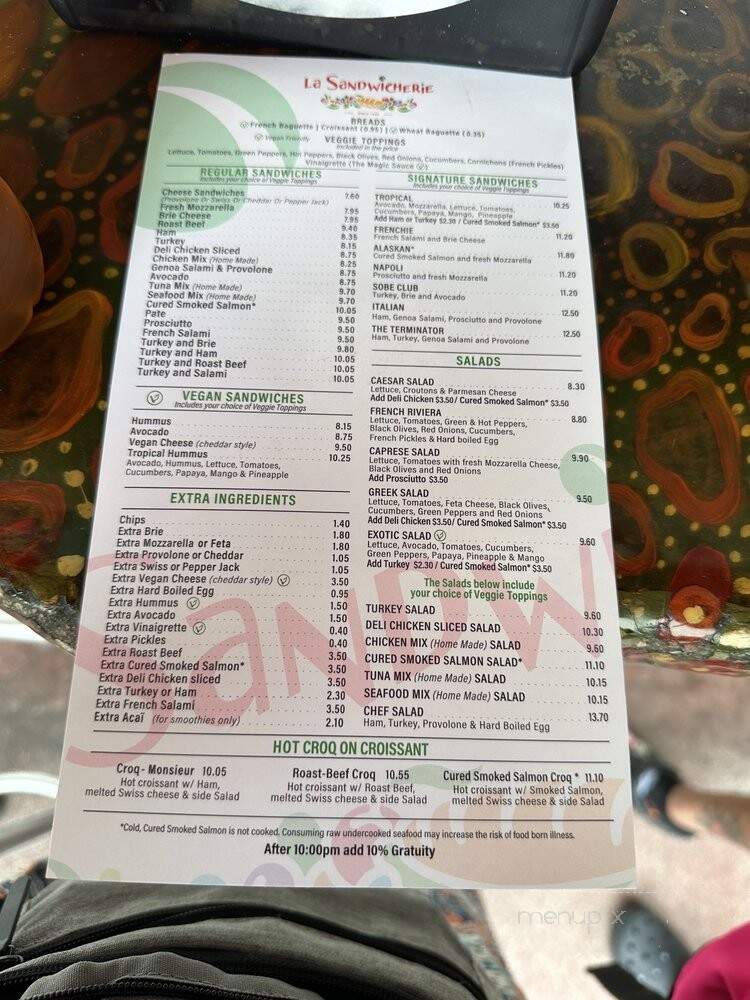 La Sandwicherie - Miami Beach, FL menu_pic