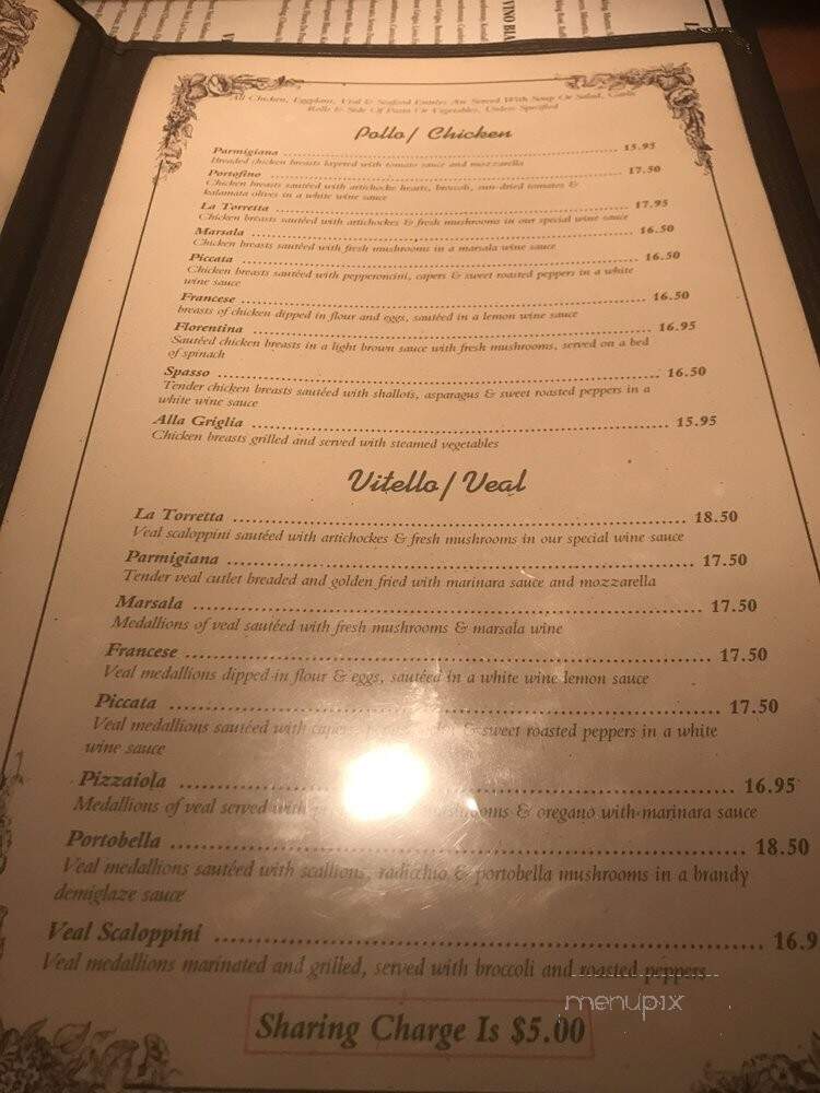 La Torretta Italian Restaurant - Weston, FL menu_pic