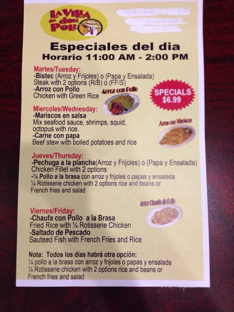 La Villa De Don Pollo - Cutler Bay, FL menu_pic