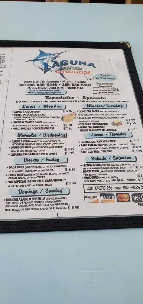Laguna Restaurant - Miami, FL menu_pic
