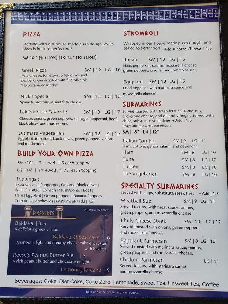 Laki's Greek & Italian - Ocala, FL menu_pic
