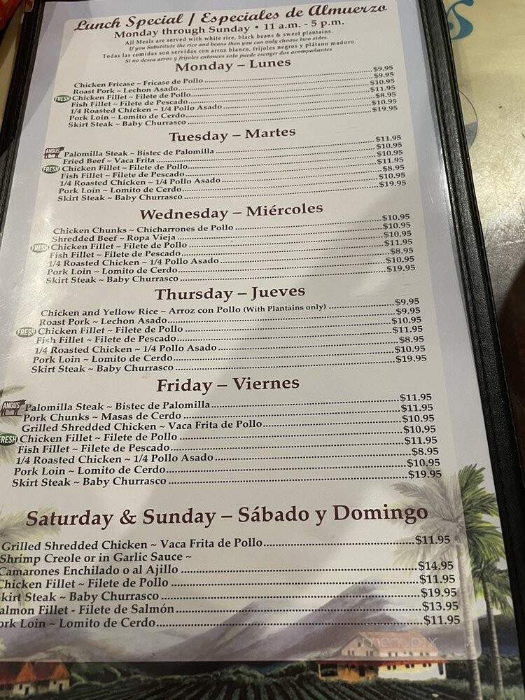 Las Vegas Cuban Cuisine - Plantation, FL menu_pic